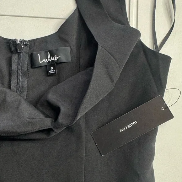 Lulu’s Take Me Out Tonight Black Midi Dress Sleeveless Size Small - Picture 4 of 8